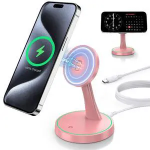 Magnetic Wireless Charger Stand 15W Fast Mag-Safe Charger for iPhone 17 /17 pro/ 17 Air/ 17 pro max 16/15/14/13/12 Series Magnet Wireless Charging Station/Pad with Sleep-Friendly Light for AirPods Magnetic Wireless Charger Stand 15W Fast Mag-Safe Charger for iPhone 17 /17 pro/ 17 Air/ 17 pro max 16/15/14/13/12 Series Magnet Wireless Charging Station/Pad with Sleep-Friendly Light for AirPods