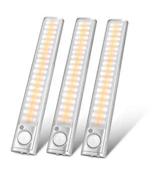 Under Cabinet Lighting 80 LED Closet Light, Motion Sensor Lights Indoor USB Rechargeable Dimmable Stick-on Night Light Bar for Kitchen, Wardrobe, Garage, Stairs, Bedroom (3 Packs) Under Cabinet Lighting 80 LED Closet Light, Motion Sensor Lights Indoor USB Rechargeable Dimmable Stick-on Night Light Bar for Kitchen, Wardrobe, Garage, Stairs, Bedroom (3 Packs)