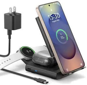 for Samsung 3-in-1 Wireless Charging Station, Ultra-Portable Charging Dock Stand for Galaxy S26/S25/S24/S23/S22/S21/Note/Z Fold Flip, Galaxy Watch 8/7/6/5/4/3/Buds, Black for Samsung 3-in-1 Wireless Charging Station, Ultra-Portable Charging Dock Stand for Galaxy S26/S25/S24/S23/S22/S21/Note/Z Fold Flip, Galaxy Watch 8/7/6/5/4/3/Buds, Black