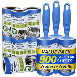 Extra Sticky Lint Roller Mega Value Set 900 Sheets for Pet Hair Removal and Clothes, Dog and Cat Lint Remover, 10 Pack Extra Sticky Lint Roller Mega Value Set 900 Sheets for Pet Hair Removal and Clothes, Dog and Cat Lint Remover, 10 Pack