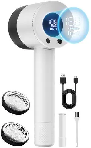 Fabric Shaver Lint Remover, 10700 RPM Sweater Shaver with 6-Blade Head, Hidden Lint Roller, 3-Speed Fuzz Remover, LED Display, Type-C Rechargeable for Clothes & Furniture Fabric Shaver Lint Remover, 10700 RPM Sweater Shaver with 6-Blade Head, Hidden Lint Roller, 3-Speed Fuzz Remover, LED Display, Type-C Rechargeable for Clothes & Furniture