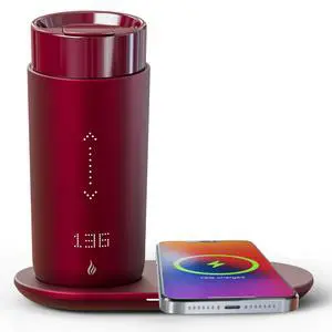 Temperature Control Heated Coffee Mug Smart Self Heating Travel Mug 12 Oz App Controlled Warmer Mug 4-10 Hour LED Display Keep Coffee Hot Fast Wireless Charger Base Rogue red Temperature Control Heated Coffee Mug Smart Self Heating Travel Mug 12 Oz App Controlled Warmer Mug 4-10 Hour LED Display Keep Coffee Hot Fast Wireless Charger Base Rogue red