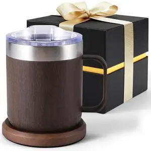 Gifts for Women Men, Heated Coffee Mug Up to 149°F, Ideal Gifts for Christmas, Birthday, Mother's Day, Father's Day or Any Occasion (12oz Wood) Gifts for Women Men, Heated Coffee Mug Up to 149°F, Ideal Gifts for Christmas, Birthday, Mother's Day, Father's Day or Any Occasion (12oz Wood)
