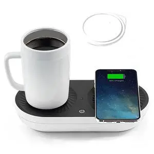 Coffee Mug Warmer, Drink Cooler with Wireless Charger, Smart Cup Warming, Beverage Cooling and Phone Charging 3 in 1 for Desk Office Gift Coffee Mug Warmer, Drink Cooler with Wireless Charger, Smart Cup Warming, Beverage Cooling and Phone Charging 3 in 1 for Desk Office Gift
