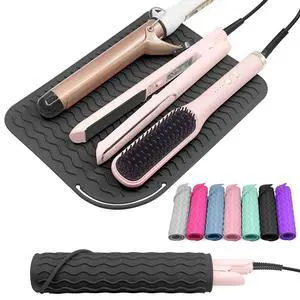 Plus Size Silicone Heat Resistant Mat, Portable Travel Hot Tools Pad Cover for Curling Iron, Flat Iron, Hair Straightener and Other Hair Styling Tools(12.0" x 9.0") Plus Size Silicone Heat Resistant Mat, Portable Travel Hot Tools Pad Cover for Curling Iron, Flat Iron, Hair Straightener and Other Hair Styling Tools(12.0" x 9.0")