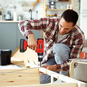 Cordless Drill Set, 20V Electric Power Drill With Battery And Charger, 30N Torque, 21+1 Settings, 3/8-Inch Keyless Chuck, Driver Bits Kit, LED Light (Red Cordless Drill Set, 20V Electric Power Drill With Battery And Charger, 30N Torque, 21+1 Settings, 3/8-Inch Keyless Chuck, Driver Bits Kit, LED Light (Red