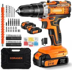 21V Cordless Drill Set with Case, Easy to Control & Lightweight 21V Cordless Drill Set with Case, Easy to Control & Lightweight