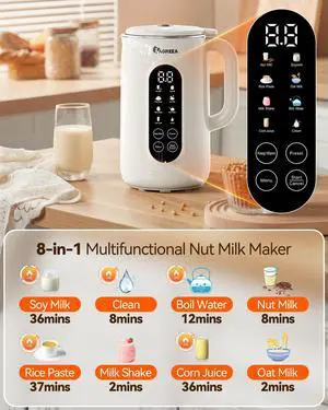 10-in-1 Nut Milk Maker Machine 304 Stainless Steel Lid BPA Free, 35oz Soy Milk Maker for Homemade Milkshake, Almond, Oat, Plant-Based Drink, 10 Blades Blender with timer/Boil Water/Self Clean 10-in-1 Nut Milk Maker Machine 304 Stainless Steel Lid BPA Free, 35oz Soy Milk Maker for Homemade Milkshake, Almond, Oat, Plant-Based Drink, 10 Blades Blender with timer/Boil Water/Self Clean