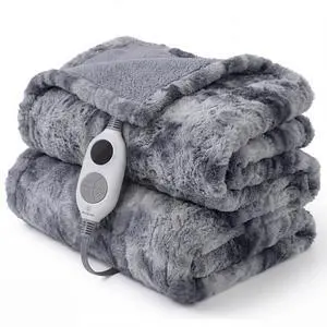 Electric Heated Throw Blanket, Faux Fur with 6 Heating Levels & Auto Off, Soft Cozy Sherpa Washable Blanket (50" x 60", Grey) Electric Heated Throw Blanket, Faux Fur with 6 Heating Levels & Auto Off, Soft Cozy Sherpa Washable Blanket (50" x 60", Grey)