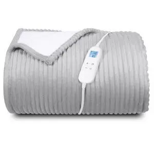 Electric Heated Blanket Queen Size 84" x 90" | 6 Heating Levels & 8h Auto Timer | Full Body Fast Heating and Ultra Soft Flannel, Machine Washable Bed Sofa Home Office Use, Light Grey Electric Heated Blanket Queen Size 84" x 90" | 6 Heating Levels & 8h Auto Timer | Full Body Fast Heating and Ultra Soft Flannel, Machine Washable Bed Sofa Home Office Use, Light Grey