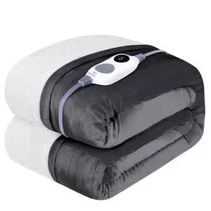 Heated Throw Blanket, Soft Flannel to Sherpa Electric Throw with 6 Heating Levels, 2-10 Hours Time Settings, Fast Heating, Machine Washable 50x60 Inch, Charcoal Heated Throw Blanket, Soft Flannel to Sherpa Electric Throw with 6 Heating Levels, 2-10 Hours Time Settings, Fast Heating, Machine Washable 50x60 Inch, Charcoal