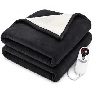 Electric Heated Blanket Full Size 72"x84", Dual-Sided Flannel & Sherpa, 9 Heat Settings & 1-10H Auto Off, ETL Overheat Protection, Machine Washable, Iron Gray Electric Heated Blanket Full Size 72"x84", Dual-Sided Flannel & Sherpa, 9 Heat Settings & 1-10H Auto Off, ETL Overheat Protection, Machine Washable, Iron Gray