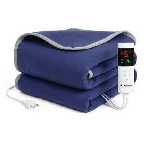 - Heated Blanket 50"x60", Electric Blanket with 9 Heating Levels & Auto Shut-Off & 1-12H Timer, Soft Polyester Heating Blanket Throw for Couch & Bed, Machine Washable, Blue - Heated Blanket 50"x60", Electric Blanket with 9 Heating Levels & Auto Shut-Off & 1-12H Timer, Soft Polyester Heating Blanket Throw for Couch & Bed, Machine Washable, Blue