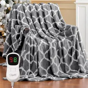 Heated Blanket Electric Throw - 50x60 Heating Blanket with 10 Fast Heat Levels 8 Hours Auto Off Soft Cozy Flannel Over-Heated Protection ETL Certification Keep Warming in Home Heated Blanket Electric Throw - 50x60 Heating Blanket with 10 Fast Heat Levels 8 Hours Auto Off Soft Cozy Flannel Over-Heated Protection ETL Certification Keep Warming in Home