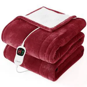 Electric Heated Blanket Twin Size - 62"x84" Heating Bed Blankets Throw with 8 Hours Auto Off 10 Heating Levels Fast Heating Over-Heated Protection Soft Warm Flannel Bed ETL Certified Red Electric Heated Blanket Twin Size - 62"x84" Heating Bed Blankets Throw with 8 Hours Auto Off 10 Heating Levels Fast Heating Over-Heated Protection Soft Warm Flannel Bed ETL Certified Red