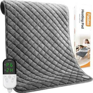 King Size Heating Pad for Back 32"x24" Extra Large Electric Heating Pad for Body Neck Shoulder Auto Shut Off Heat Pad Temperature Settings Machine Washable Gray King Size Heating Pad for Back 32"x24" Extra Large Electric Heating Pad for Body Neck Shoulder Auto Shut Off Heat Pad Temperature Settings Machine Washable Gray