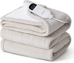 Electric Blanket Twin with Preheat Function - Soft Flannel Heated Blanket Twin Size, Fast Heating with 6 Time Settings (Up to 10H) & 6 Heat Settings, Gifts for Grandma (62x84 inches, Cream) Electric Blanket Twin with Preheat Function - Soft Flannel Heated Blanket Twin Size, Fast Heating with 6 Time Settings (Up to 10H) & 6 Heat Settings, Gifts for Grandma (62x84 inches, Cream)