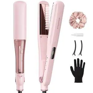 Steam Hair Straightener 1.38'' with Detachable Comb for Silk Press Steam Hair Straightener 1.38'' with Detachable Comb for Silk Press