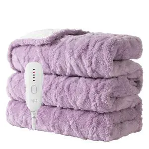 Heated Blanket-Electric Blanket 50"x60" Soft Heated Throw Blanket with 5 Heating Levels & 3 Hours auto-Off,Machine Washable(Purple Heated Blanket-Electric Blanket 50"x60" Soft Heated Throw Blanket with 5 Heating Levels & 3 Hours auto-Off,Machine Washable(Purple