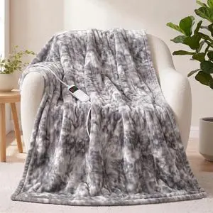 Heated Electric Blanket Throw 50''x60'' - Fast Tie-Dye Heating Blanket, Washable Heat Blanket 10 Heating Settings, 8h Timer Auto Off & Heated Protection, Soft Flannel & Sherpa Material Heated Electric Blanket Throw 50''x60'' - Fast Tie-Dye Heating Blanket, Washable Heat Blanket 10 Heating Settings, 8h Timer Auto Off & Heated Protection, Soft Flannel & Sherpa Material