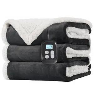 Electric Heated Blanket Full Size 72 x 84, Fast Heating Blanket, Dual-Sided Flannel Sherpa, 10 Heat Settings, 1-12 Hour Auto Off, Machine Washable, Dark Grey Electric Heated Blanket Full Size 72 x 84, Fast Heating Blanket, Dual-Sided Flannel Sherpa, 10 Heat Settings, 1-12 Hour Auto Off, Machine Washable, Dark Grey