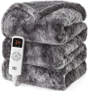 Electric Heated Blanket Throw Faux Fur, 10 Hours Auto Shut Off 9 Heating Levels Heating Blanket Throw, Soft Warm Heated Blanket Fast Heating, Faux Fur & Sherpa Electric Heated Blanket Throw Faux Fur, 10 Hours Auto Shut Off 9 Heating Levels Heating Blanket Throw, Soft Warm Heated Blanket Fast Heating, Faux Fur & Sherpa