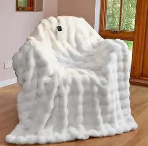 Electric Heated Blanket Throw,Faux Rabbit Fur Heating Throw Blanket Electric Heated Blanket Throw,Faux Rabbit Fur Heating Throw Blanket