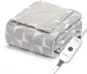 Royal Luxe Microplush Heated Throw Electric Blanket, 50" x 60", 4-Hour Auto Shut-Off,Fast Heating, Machine Washable, Warm and Cozy, Grey Geometric Royal Luxe Microplush Heated Throw Electric Blanket, 50" x 60", 4-Hour Auto Shut-Off,Fast Heating, Machine Washable, Warm and Cozy, Grey Geometric