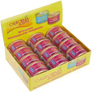 Can Air Freshener and Odor Neutralizer by California Scents, Set of 12 Spillproof Cans for Home and Car, Coronado Cherry, Fresh and Bold, 1.5 Oz Each Can Air Freshener and Odor Neutralizer by California Scents, Set of 12 Spillproof Cans for Home and Car, Coronado Cherry, Fresh and Bold, 1.5 Oz Each