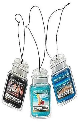 Car Jar Ultimate 3-Pack, Bahama Breeze, Black Coconut, Turquoise Sky, Hanging Air Freshener, Neutralizes Odors, Up to 30 Days Car Jar Ultimate 3-Pack, Bahama Breeze, Black Coconut, Turquoise Sky, Hanging Air Freshener, Neutralizes Odors, Up to 30 Days