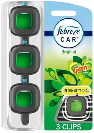 Car Air Freshener, Odor-Fighting Automotive Vent Clip, Gain Original Scent, 3 Count Car Air Freshener, Odor-Fighting Automotive Vent Clip, Gain Original Scent, 3 Count