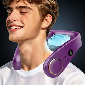 Neck Fan with Cooling Plate-35dB Quiet Powerful fans that blow cold air-5 Speed&Power LED Display-24H USB 5500mAh Bladeless Wearable Personal AC Cooler for Women,Men,Kids,Travel,Outside,Indoor Black Neck Fan with Cooling Plate-35dB Quiet Powerful fans that blow cold air-5 Speed&Power LED Display-24H USB 5500mAh Bladeless Wearable Personal AC Cooler for Women,Men,Kids,Travel,Outside,Indoor Black