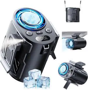 Portable Waist Fan with Ice Cooling, 4-in-1 Clip-On Fan for Car/Shirt/Hat/Belt, 16000RPM Strong Airflow, 12H Runtime, 100 Speed Settings, Wearable Fan for Outdoor Work, Camping, Travel Black Portable Waist Fan with Ice Cooling, 4-in-1 Clip-On Fan for Car/Shirt/Hat/Belt, 16000RPM Strong Airflow, 12H Runtime, 100 Speed Settings, Wearable Fan for Outdoor Work, Camping, Travel Black
