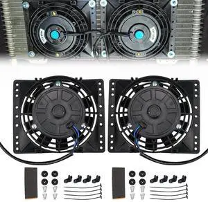 6 Inch Small Slim Push Pull Electric Cooling Fan 650CFM Radiator Oil Cooler Mount Kit Black 2Pcs 6 Inch Small Slim Push Pull Electric Cooling Fan 650CFM Radiator Oil Cooler Mount Kit Black 2Pcs