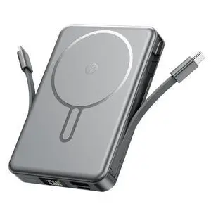 Magnetic Portable Charger, Power Bank Fast Charging 22.5W 10000mAh, Portable Charger with Built in Cable, for Magsafe Battery Pack Compatible with iPhone 17/16/15/14/13/12 Pro/Pro Max, Samsung Grey Magnetic Portable Charger, Power Bank Fast Charging 22.5W 10000mAh, Portable Charger with Built in Cable, for Magsafe Battery Pack Compatible with iPhone 17/16/15/14/13/12 Pro/Pro Max, Samsung Grey