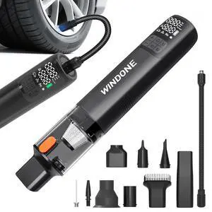 Car Vacuum, 12000Pa 2-in-1 Cleaner & Tire Inflator 150PSI Car Vacuum, 12000Pa 2-in-1 Cleaner & Tire Inflator 150PSI