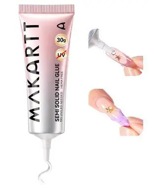 Press on Nail Glue: 30ML Large Capacity, Semi-Solid, 20s Air Dry Press on Nail Glue: 30ML Large Capacity, Semi-Solid, 20s Air Dry