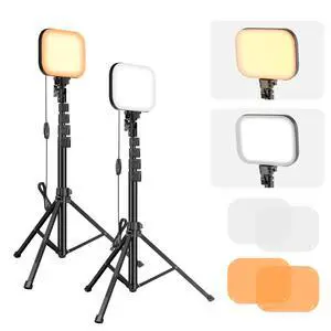 2-Pack LED Video Light, Portable 3000-5500K CRI97+ Studio Lights, 62" Tripod Stand & Magnetic Light Filters, Bi-Color Dimmable Lighting for Video Recording, Game Streaming, Podcast, Photography 2-Pack LED Video Light, Portable 3000-5500K CRI97+ Studio Lights, 62" Tripod Stand & Magnetic Light Filters, Bi-Color Dimmable Lighting for Video Recording, Game Streaming, Podcast, Photography