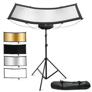 Photography Reflector Light Reflector with 2m Stand, 41"x18" U-Shaped Kit Photography Reflector Light Reflector with 2m Stand, 41"x18" U-Shaped Kit