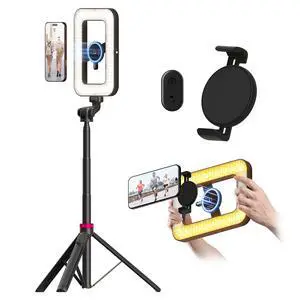 Magnetic Ring Light with Stand and Phone Clip, 62" Tripod for iPhone with Light, 6000mAh Phone Tripod with Light for Video Recording, TikTok, YouTube, Vlogging, Selfies, CRI95 Magnetic Ring Light with Stand and Phone Clip, 62" Tripod for iPhone with Light, 6000mAh Phone Tripod with Light for Video Recording, TikTok, YouTube, Vlogging, Selfies, CRI95