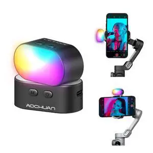 RGB Magnetic Fill Light for Gimbal, LED Video Light w/3 Brightness and 7 Color Adjustment for Photography, Portable Mini Fill Light w/Long Battery Life for Hohem Zhiyun Feiyu Gimbal Stabilizer RGB Magnetic Fill Light for Gimbal, LED Video Light w/3 Brightness and 7 Color Adjustment for Photography, Portable Mini Fill Light w/Long Battery Life for Hohem Zhiyun Feiyu Gimbal Stabilizer