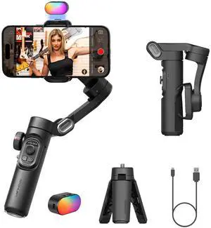 Gimbal stabilizer for Smartphone,Gesture Control/face Tracking,Magnetic Fill Light,Foldable Handheld Phone Gimbal,3-axis stabilizer TikTok YouTube Vlog Recording XE kit Gimbal stabilizer for Smartphone,Gesture Control/face Tracking,Magnetic Fill Light,Foldable Handheld Phone Gimbal,3-axis stabilizer TikTok YouTube Vlog Recording XE kit