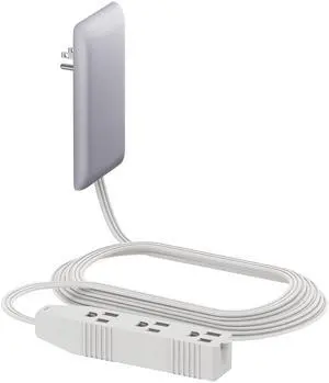 Flat-Face Outlet Extender, 3 Receptacles, 8ft Cord, 1625W, ETL Listed Flat-Face Outlet Extender, 3 Receptacles, 8ft Cord, 1625W, ETL Listed