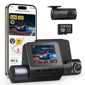 Dash Cam Front and Rear - 2.5K+1080P Dual Dash Camera with HDR, Super Night Vision, F1.55 Aperture, 24H Parking Mode, Built-in Wi-Fi & GPS, G-Sensor, Loop Recording, 64GB Card Included (A410) Dash Cam Front and Rear - 2.5K+1080P Dual Dash Camera with HDR, Super Night Vision, F1.55 Aperture, 24H Parking Mode, Built-in Wi-Fi & GPS, G-Sensor, Loop Recording, 64GB Card Included (A410)