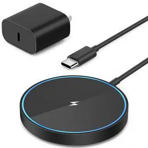 Magnetic Wireless Charger Mag Safe Charging Pad Compatible with iPhone 17/17 Pro Max/iPhone Air/16/15/15 Plus/14/13/12 Series, 2025 Upgraded Fast Mag-Safe LED Charger with 20W Type-C Adapter (Black) Magnetic Wireless Charger Mag Safe Charging Pad Compatible with iPhone 17/17 Pro Max/iPhone Air/16/15/15 Plus/14/13/12 Series, 2025 Upgraded Fast Mag-Safe LED Charger with 20W Type-C Adapter (Black)