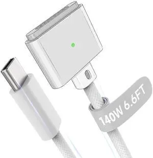 Magnetic 3 Cable USB-C 6.6FT for MacBook Air Pro Charger, White Magnetic 3 Cable USB-C 6.6FT for MacBook Air Pro Charger, White