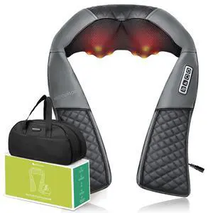 Neck Massager - Portable Electric Shiatsu Back Massage Device with Heat, Deep Tissue 3D Kneading Pillow for Muscle Pain Relief, Valentines Day Gifts - Includes Carry Bag (No Battery) Neck Massager - Portable Electric Shiatsu Back Massage Device with Heat, Deep Tissue 3D Kneading Pillow for Muscle Pain Relief, Valentines Day Gifts - Includes Carry Bag (No Battery)
