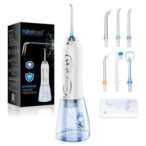 Water Dental Flosser Portable Dental Oral Irrigator with 5 Modes, 6 Replaceable Jet Tips, Rechargeable IPX7 Waterproof Teeth Cleaner for Home and Travel -300ml Detachable Reservoir (HF-6) Water Dental Flosser Portable Dental Oral Irrigator with 5 Modes, 6 Replaceable Jet Tips, Rechargeable IPX7 Waterproof Teeth Cleaner for Home and Travel -300ml Detachable Reservoir (HF-6)