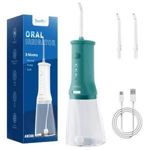 Cordless Portable Water Flosser, IPX7 Waterproof Oral Irrigator with 3 Modes & 4 Jet Tips, Fast Rechargeable Dental Flosser for Home and Travel Use,Peacock Green Cordless Portable Water Flosser, IPX7 Waterproof Oral Irrigator with 3 Modes & 4 Jet Tips, Fast Rechargeable Dental Flosser for Home and Travel Use,Peacock Green