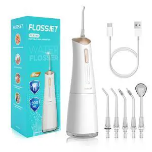 Water Dental Flosser Cordless Oral Irrigator with 300ml 5 Tips 4 Modes USBCharger Portable Travle Irrigation Cleaner IPX7 Electric Irrigador Dental for Teeth Cleaning (White) Water Dental Flosser Cordless Oral Irrigator with 300ml 5 Tips 4 Modes USBCharger Portable Travle Irrigation Cleaner IPX7 Electric Irrigador Dental for Teeth Cleaning (White)